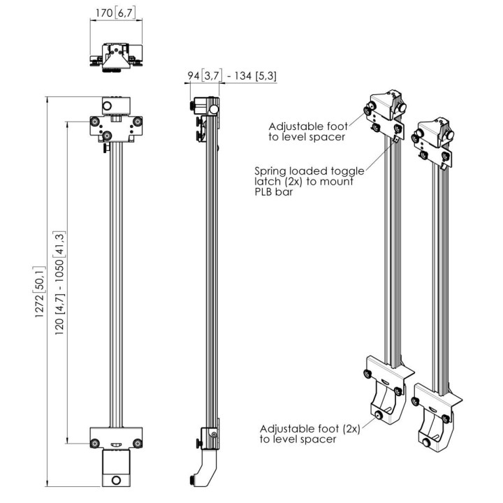 Vogel's -Entretoise PLA 9306 pour positionner la barre d'interface Vogel's