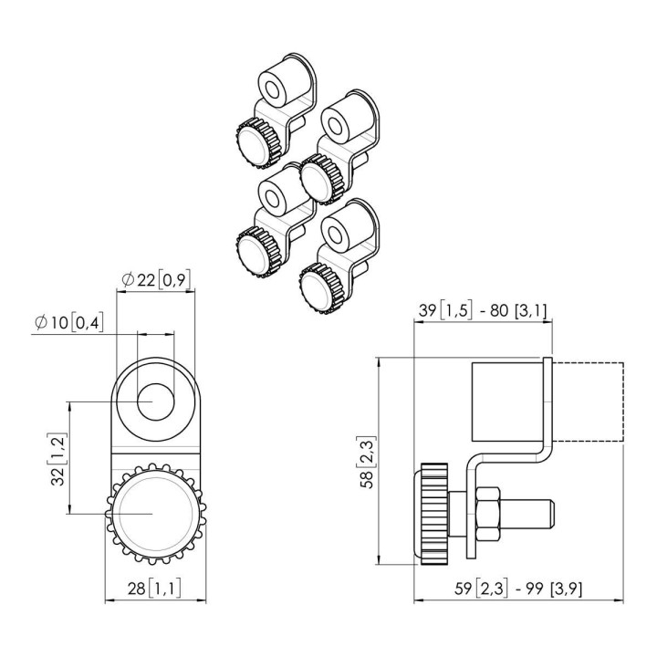 Vogel's - PLA 9307 Pieds de réglage pour mur vidéo dvLED 4pcs Vogel's