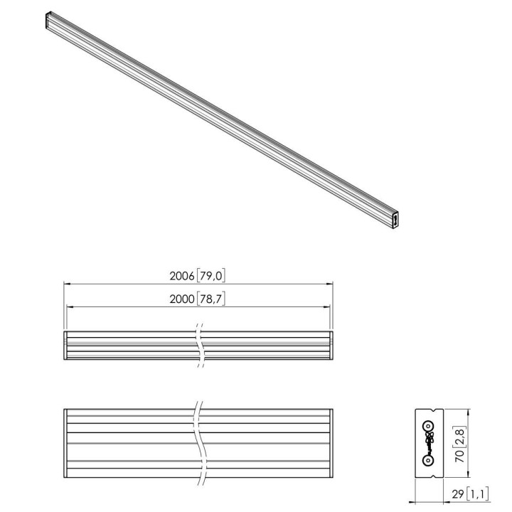 Vogel's - Barre d'intérieur  DVLED 2000mm Vogel's