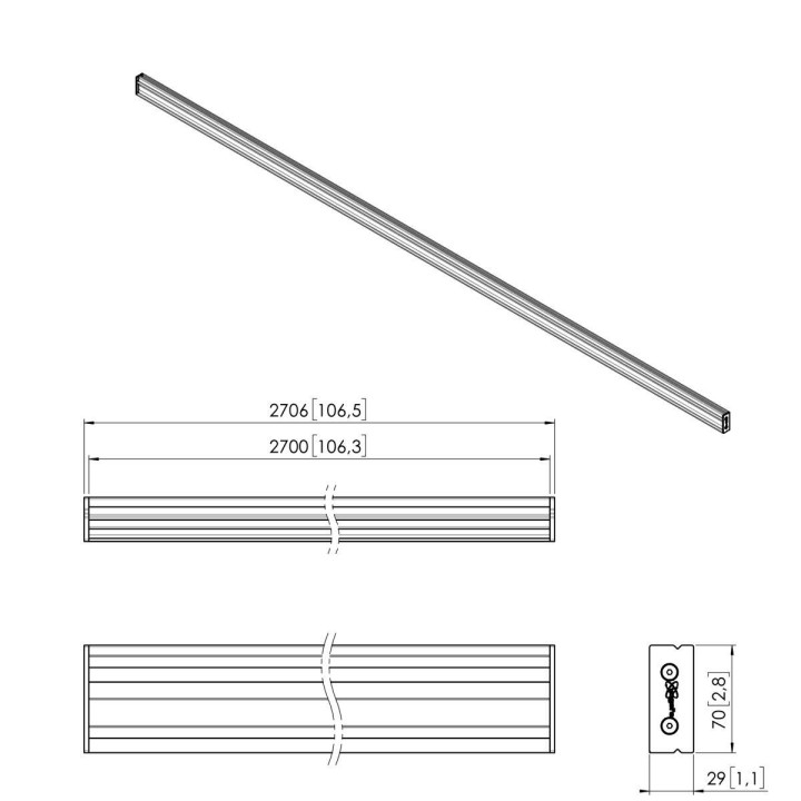 Vogel's - Barre d'intérieur  DVLED 2700mm Vogel's