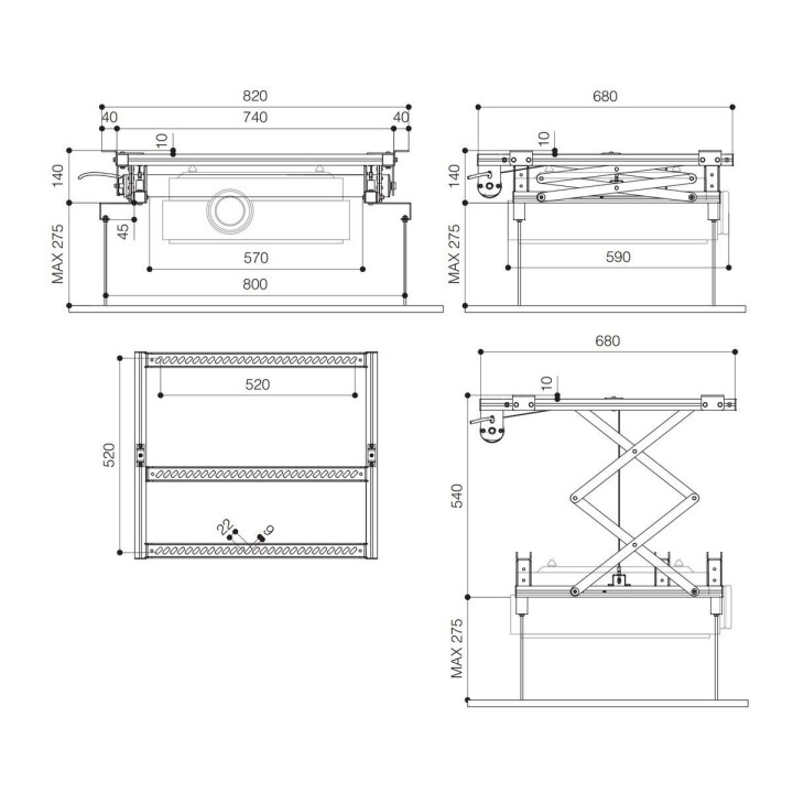 Vogel's - PPL 2040 Système de levage de projecteur - Argent Vogel's