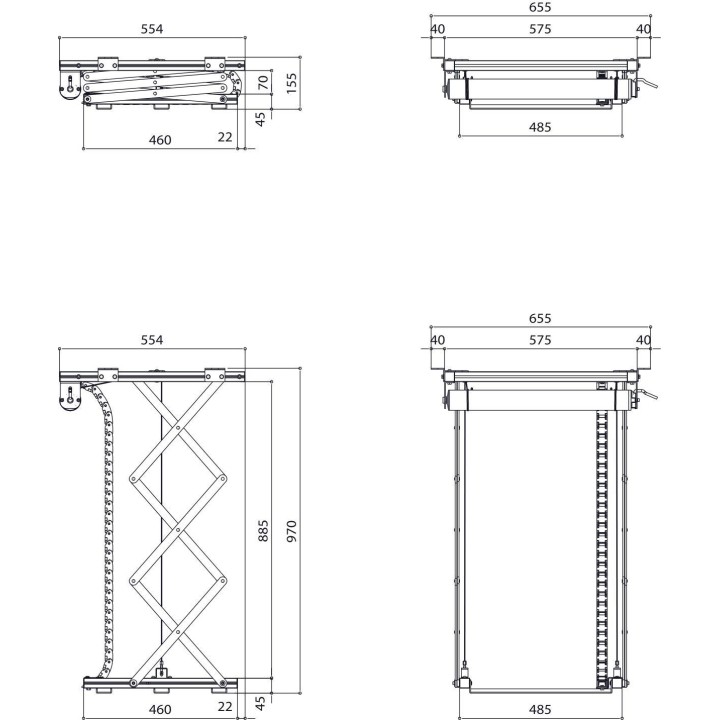 Vogel's - PPL 2100 Système de levage de projecteur - Argent Vogel's