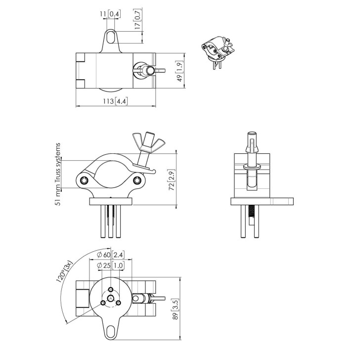 Vogel's - PUC 1051 Adaptateur pour pied de levage PUC 24xx, Poids max 40 Kg - Acier Vogel's