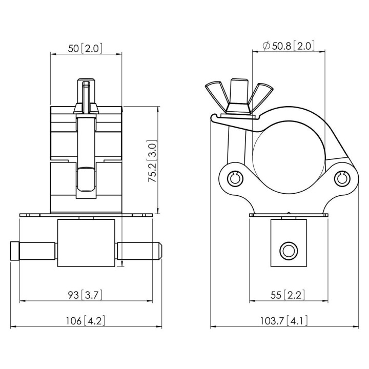 Vogel's - PUC 1090 Adaptateur pour pied de levage - Argent Vogel's