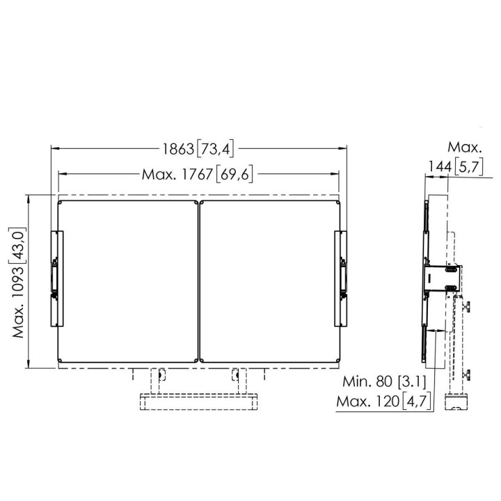 Vogel's - Kit tableau blanc 75p RISE A217 sol-mur - Blanc Vogel's