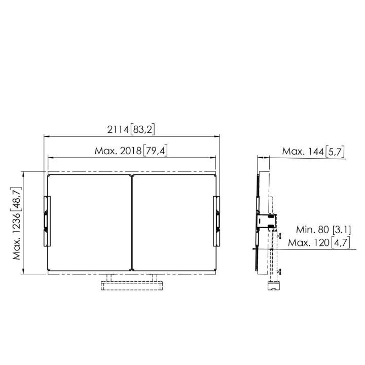 Vogel's - Kit tableau blanc 86p RISE A218 sol-mur - Blanc Vogel's