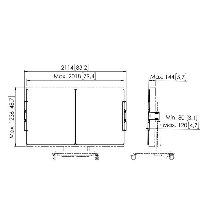 Vogel's - Ensemble tableau blanc A228 86p pour trolley RISE - Blanc Vogel's