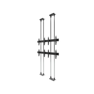 EDBAK - VWFCA2247-L - Support vidéo mural sol-plafond modulaire 2×2 pour écrans 42" à 49" 
