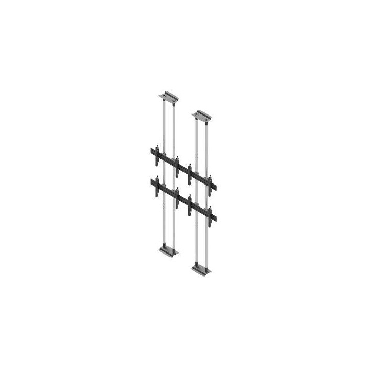 EDBAK - VWFCA2257-L - Support vidéo mural sol-plafond modulaire 2×2 pour écrans 50" à 57" 