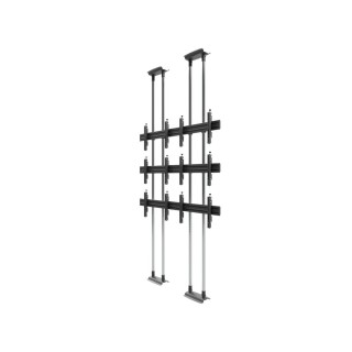 EDBAK - VWFCA2357-L - Support vidéo mural sol-plafond modulaire 2×3 pour écrans 50" à 57" 