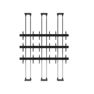 EDBAK - VWFCA3347-L - Support vidéo mural sol-plafond modulaire 3×3 pour écrans 42" à 49"