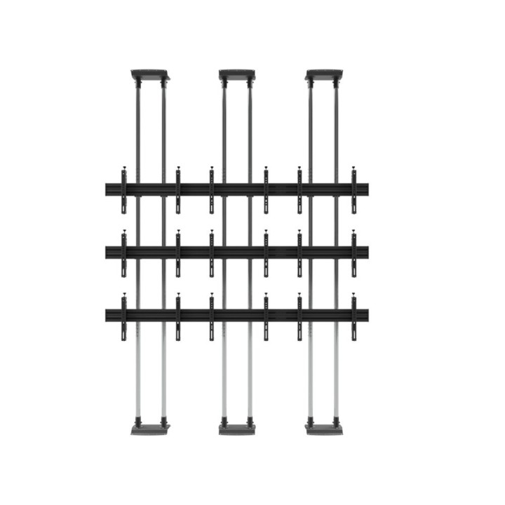 EDBAK - VWFCA3347-L - Support vidéo mural sol-plafond modulaire 3×3 pour écrans 42" à 49"
