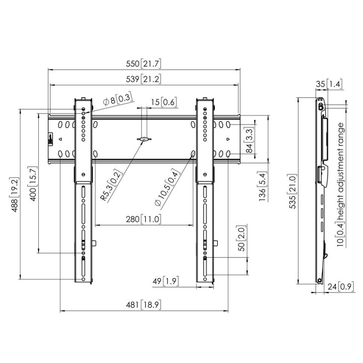 Support mural Vogel's VOG-PFW6400-B | Écran 46 à 65" | Fixe et robuste - VOG-PFW6400-B - Vogel's