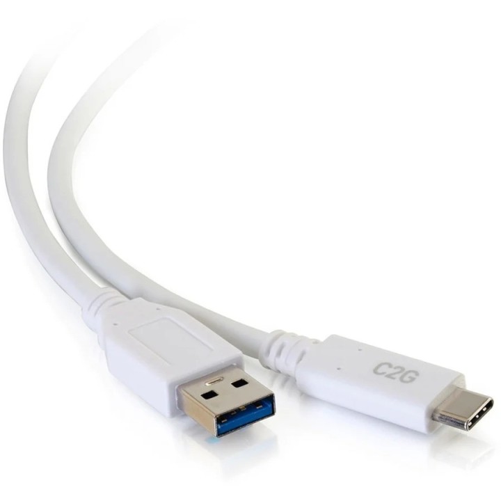 Cordon USB C2G28837 | 10ft USB M C TO A M 3.2 GEN1 3A WH | 3 mètres - C2G28837 - C2G