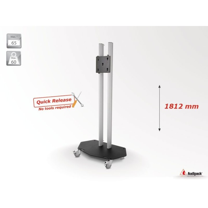 Chariot double colonne Audipack AUD-390705 | Quick Release | écran 65p max Audipack