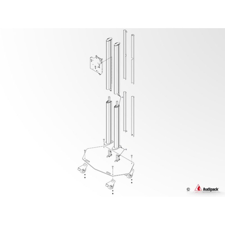 Chariot double colonne Audipack AUD-390705 | Quick Release | écran 65p max Audipack