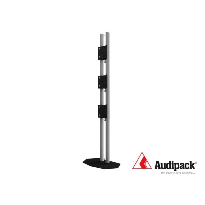 Pied de sol double colonne Audipack AUD-390725 | Quick Release | triple écrans 55p max. Audipack