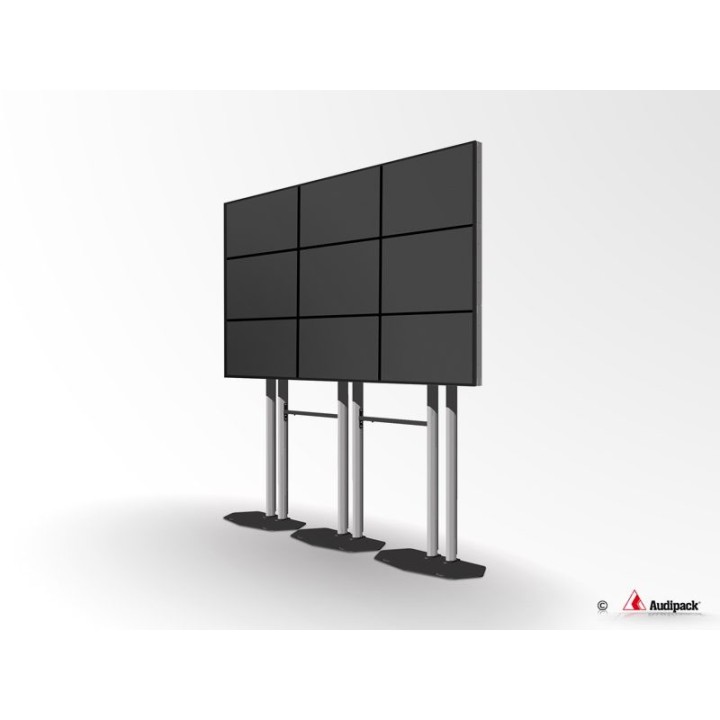 Pied de sol double colonne Audipack AUD-390725 | Quick Release | triple écrans 55p max. Audipack