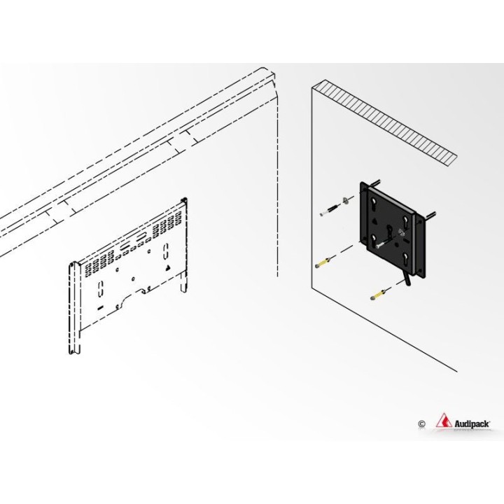 Support mural fixe Audipack AUD-390967 | interface L&S5 | écran 90p max. Audipack