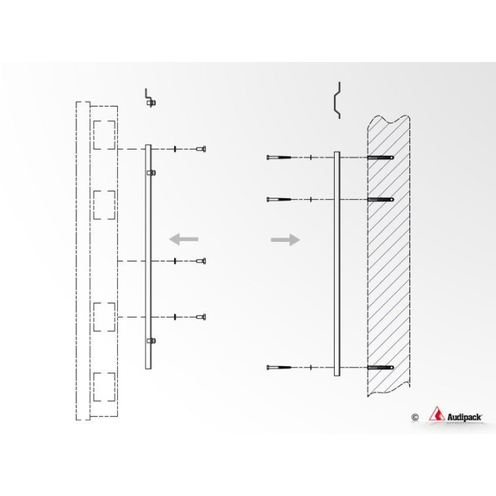 Support mural Audipack AUD-392585 | VESA 1500x800 mm | max. 250kg Audipack
