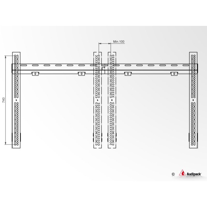 Support mural plat Audipack AUD-392696 | VESA 2000x740 mm | max. 150kg Audipack