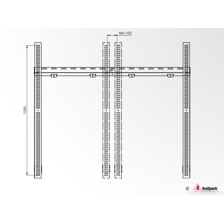 Support mural plat Audipack AUD-392698 | VESA 3000x1290 mm | max. 150kg Audipack