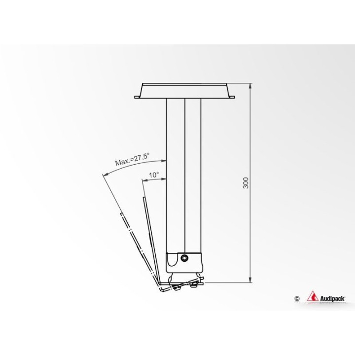 Support plafond Audipack AUD-CMV1-0300G | 300 mm | VESA 75/100 Audipack