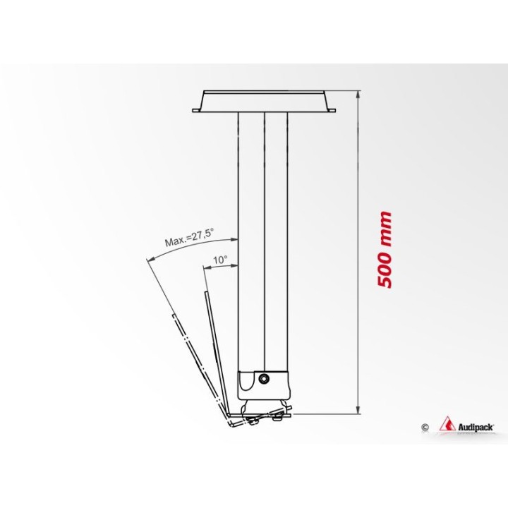 Support plafond Audipack AUD-CMV1-0500G | 500 mm | VESA 75/100 Audipack