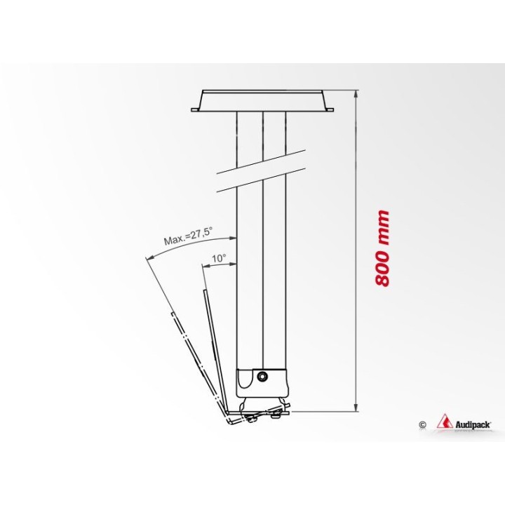Support plafond Audipack AUD-CMV1-0800G | 800 mm | VESA 75/100 | gris Audipack