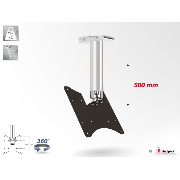 Support plafond Audipack AUD-CMV2-0500G | 500 mm | VESA 100/200 Audipack