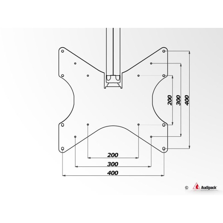 Support plafond Audipack AUD-CMV4-0500G | 500 mm | VESA 200/300/400 Audipack