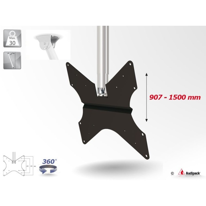 Support plafond Audipack AUD-CMV4-1500TG | 907/1500 mm | VESA 200/300/400 Audipack