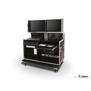 Studio mobile compact Audipack AUD-FC-EDIT13HE | rack 19" | positions d'écran Audipack