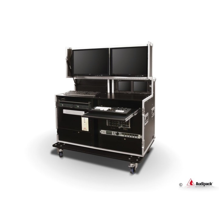 Studio mobile compact Audipack AUD-FC-EDIT13HE | rack 19" | positions d'écran Audipack