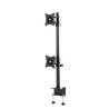 Support de bureau Edbak SV08C-B | Deux écrans 19"-27" | Verticale noire