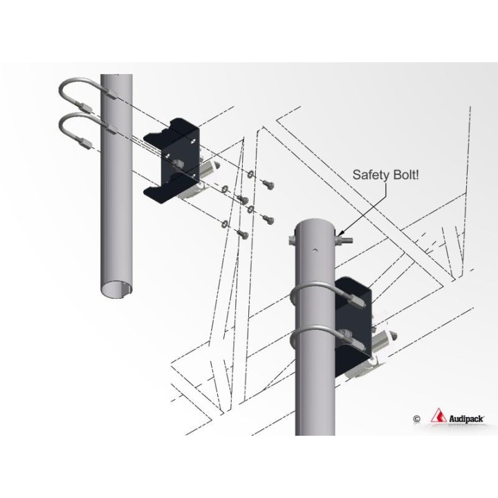 Support plafond Audipack AUD-FTCD-1500TB | double écrans | jusqu'à 65p Audipack