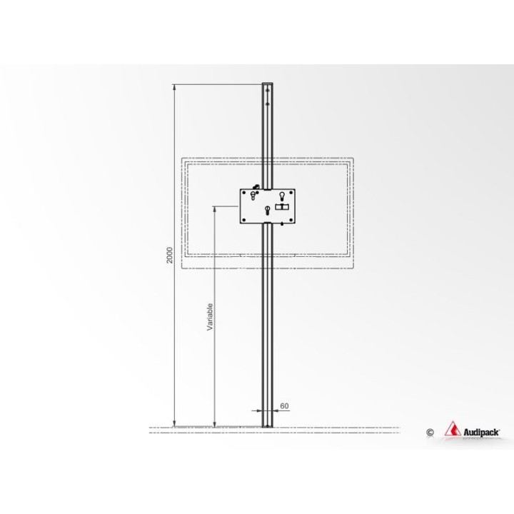 Colonne sol-mur Audipack AUD-FTW-700-2000 | écran jusqu'à 65p | hauteur 2000 mm Audipack