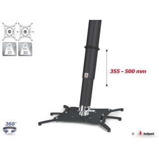 Support plafond universel Audipack AUD-QFIX3-0500T | telescopic 355-500mm | noir Audipack
