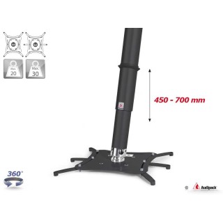 Support plafond téléscopique Audipack AUD-QFIX3-0700T | 450-700mm | noir Audipack