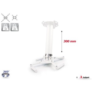 Support plafond vidéoprojecteur Audipack AUD-QFIX-0300W | 300 mm | blanc Audipack