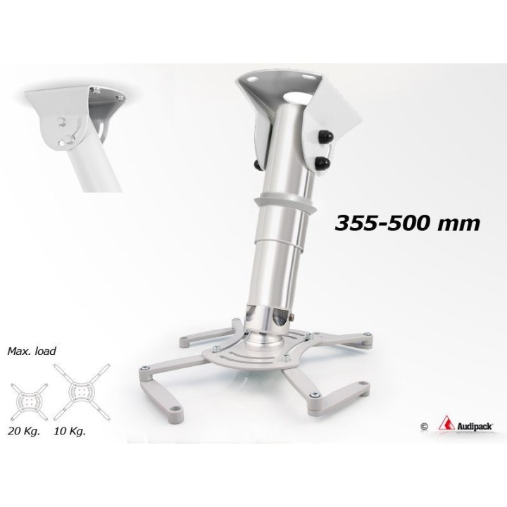 Support plafond vidéoprojecteur Audipack AUD-QFIX-0500TG | 355-500 mm | gris Audipack