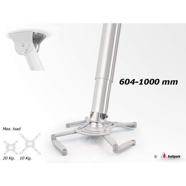 Support plafond vidéoprojecteur Audipack AUD-QFIX-1000TG | 604-1000 mm | gris Audipack