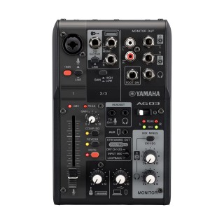 Console de streaming Yamaha YAM-AG03MK2-B | 3 canaux | Noire Yamaha