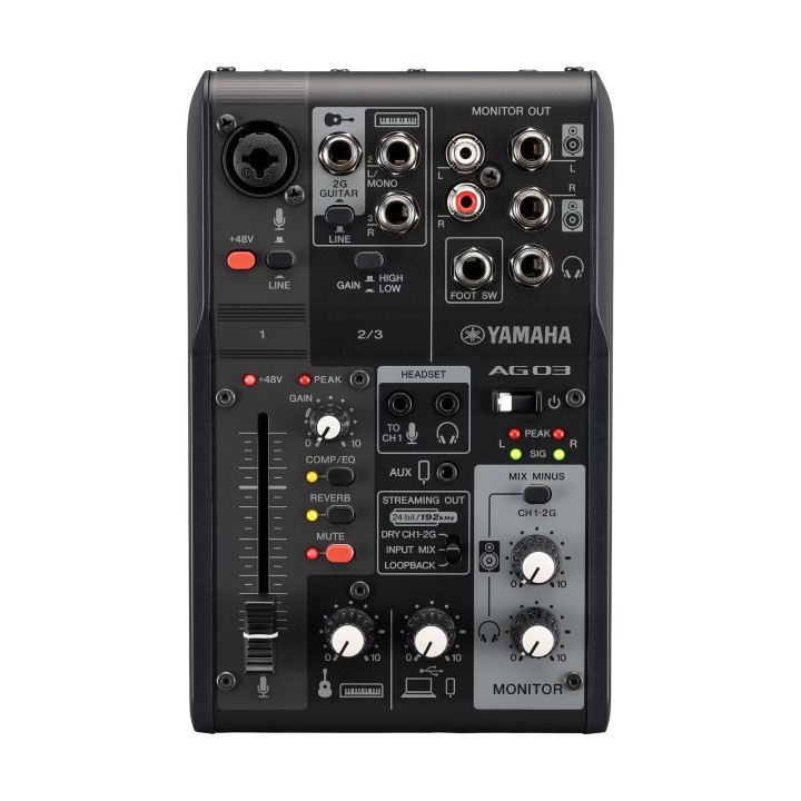 Console de streaming Yamaha YAM-AG03MK2-B | 3 canaux | Noire Yamaha
