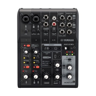 Console de streaming Yamaha YAM-AG06MK2-B | 6 canaux | Noire Yamaha