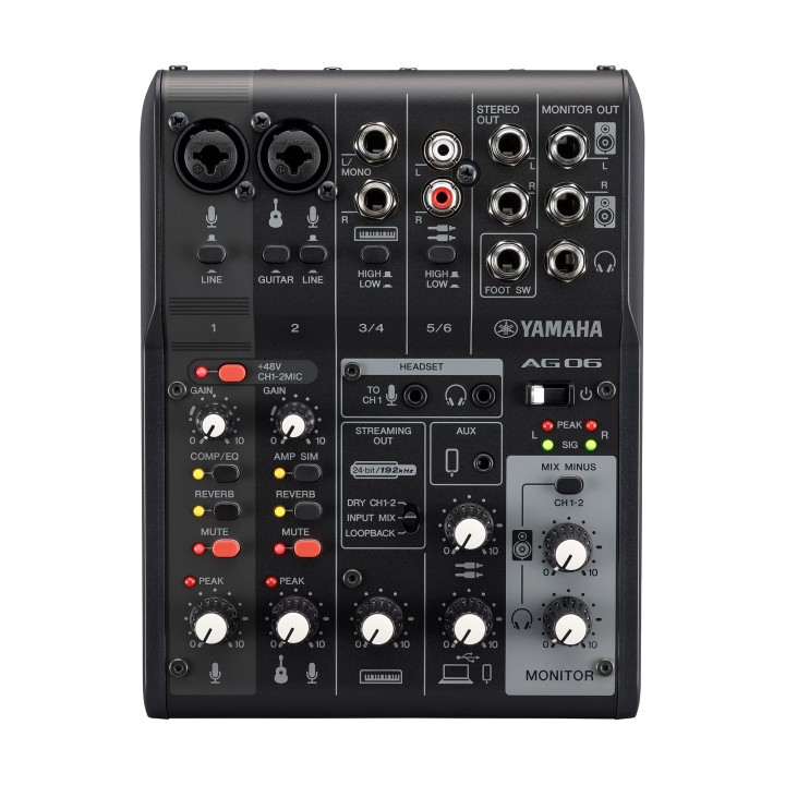 Console de streaming Yamaha YAM-AG06MK2-B | 6 canaux | Noire Yamaha