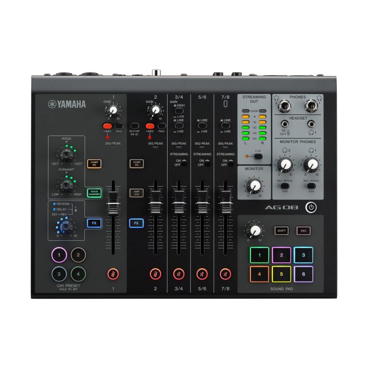 Console de mixage Yamaha YAM-AG08-BL | 8 canaux | blanche Yamaha