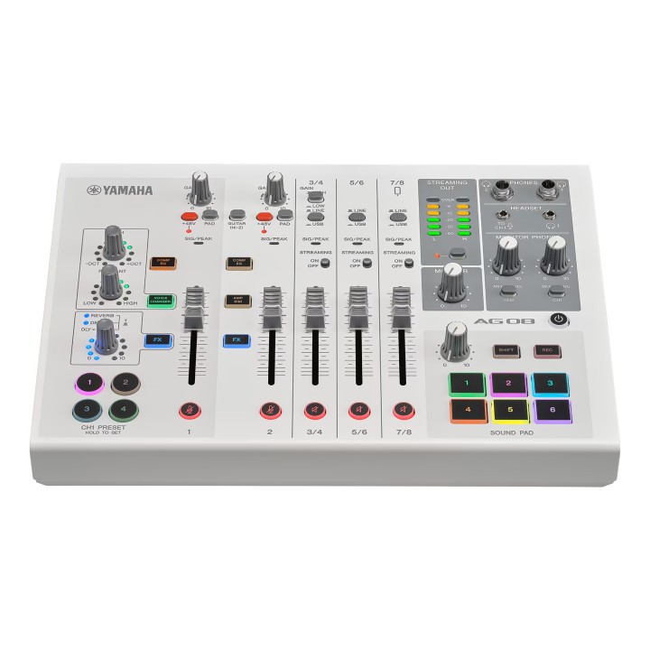 Console de mixage Yamaha YAM-AG08-WH | 8 canaux | noire Yamaha