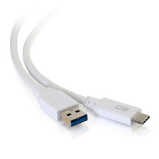 Cordon USB C2G28835 | 3ft USB M C TO A M 3.2 GEN1 3A | Blanc - C2G28835 - C2G