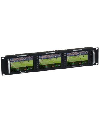 Muxlab - Ecrans rackable 3x5'' 4K/30, HDMI / 3G-SDI, 2U